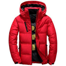 Load image into Gallery viewer, 2019 Winter Jacket Mens Quality Thermal Thick Coat Snow Red Black Parka Male Warm Outwear Fashion White Duck Down Jacket Men