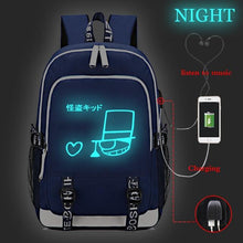 Load image into Gallery viewer, Japanese Cartoon Detective Conan Backpack Teenagers Student Schoolbags Children Luminous Travel Backpack USB Charging Backpack