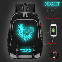 Load image into Gallery viewer, Japanese Cartoon Detective Conan Backpack Teenagers Student Schoolbags Children Luminous Travel Backpack USB Charging Backpack