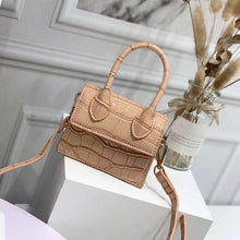 Load image into Gallery viewer, Mini Small Square Shoulder Bag Crocodile Pattern PU Leather Handbag Postmen Top Candy Color Handle Bags Ladies Fashion Purse