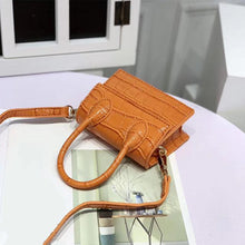 Load image into Gallery viewer, Mini Small Square Shoulder Bag Crocodile Pattern PU Leather Handbag Postmen Top Candy Color Handle Bags Ladies Fashion Purse