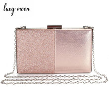 Load image into Gallery viewer, Women's Evening Clutch Bag Pink Clutch Purse and Handbag Patchwork Design Leather Women Bag Wedding Party Bag ZD1178