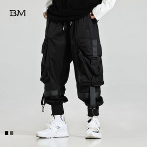 Men Hip Hop Pants Techwear Trousers Streetwear Cargo Baggy Trousers with  Pockets