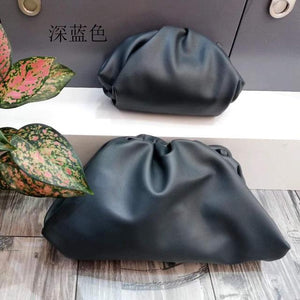 12- 2020 Famous Designer Cloudy Clutches Bag for Women Cow Genuine Leather Luxury Pleated Dumpling Bag High Qualit Handbag