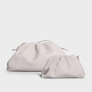 12- 2020 Famous Designer Cloudy Clutches Bag for Women Cow Genuine Leather Luxury Pleated Dumpling Bag High Qualit Handbag