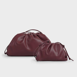 12- 2020 Famous Designer Cloudy Clutches Bag for Women Cow Genuine Leather Luxury Pleated Dumpling Bag High Qualit Handbag