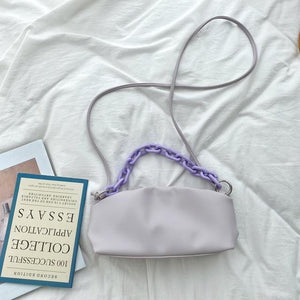 2020 New Female Dumpling Clutch Bag Acrylic Chain Designer Women Cloud Handbag Fashion Shoulder Bag Zipper Cloud Crossbody Bag