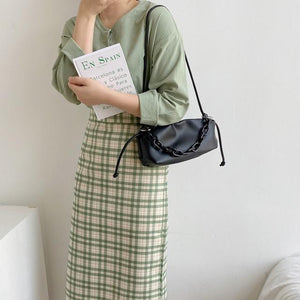 2020 New Female Dumpling Clutch Bag Acrylic Chain Designer Women Cloud Handbag Fashion Shoulder Bag Zipper Cloud Crossbody Bag