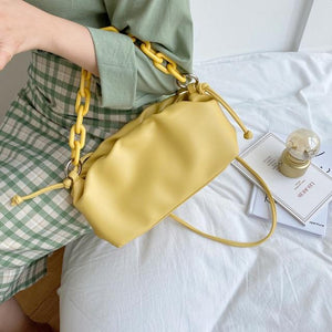 2020 New Female Dumpling Clutch Bag Acrylic Chain Designer Women Cloud Handbag Fashion Shoulder Bag Zipper Cloud Crossbody Bag