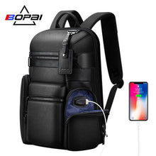 Load image into Gallery viewer, BOPAI Luxury Genuine Leather Backpack Bags Men High End Real Leather Back Pack Men Business Travel Backpack Cow Leather Mochilas
