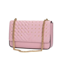 Load image into Gallery viewer, Black Messenger Bags women Chains Shoulder Bag Diamond lattice luxury Rivet handbags bags designer Female Totes small bolsas
