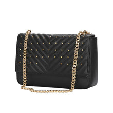 Load image into Gallery viewer, Black Messenger Bags women Chains Shoulder Bag Diamond lattice luxury Rivet handbags bags designer Female Totes small bolsas
