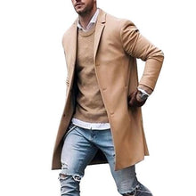Load image into Gallery viewer, Coat For Men 2019 Winter Wool Jacket Men's High-quality Wool Coat Casual Slim Collar Woolen Coat Men's Long Trench Coat

