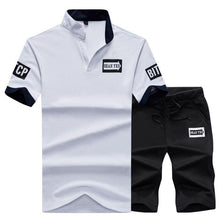 Load image into Gallery viewer, 2019 New Men Sets Fashion Sporting Suit Brand Patchwork Zipper Sweatshirt +Sweatpants Mens Clothing 2 Pieces Sets Slim Tracksuit
