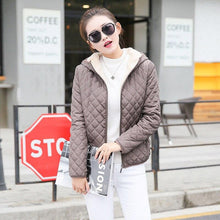 Load image into Gallery viewer, Autumn 2019 New Parkas basic jackets Female Women Winter plus velvet lamb hooded Coats Cotton Winter Jacket Womens Outwear coat
