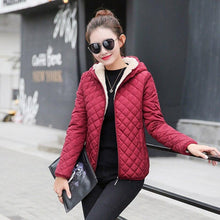 Load image into Gallery viewer, Autumn 2019 New Parkas basic jackets Female Women Winter plus velvet lamb hooded Coats Cotton Winter Jacket Womens Outwear coat
