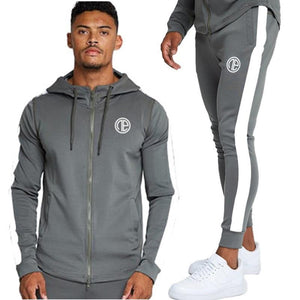 2020 Spring New Men Hoodies Pants 2Pcs/Sets Sweatshirt Sweatpants Male Gyms Fitness Tops Trousers Joggers Sportswear Tracksuits