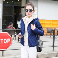 Load image into Gallery viewer, Autumn 2019 New Parkas basic jackets Female Women Winter plus velvet lamb hooded Coats Cotton Winter Jacket Womens Outwear coat
