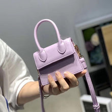 Load image into Gallery viewer, Mini Small Square Shoulder Bag Crocodile Pattern PU Leather Handbag Postmen Top Candy Color Handle Bags Ladies Fashion Purse
